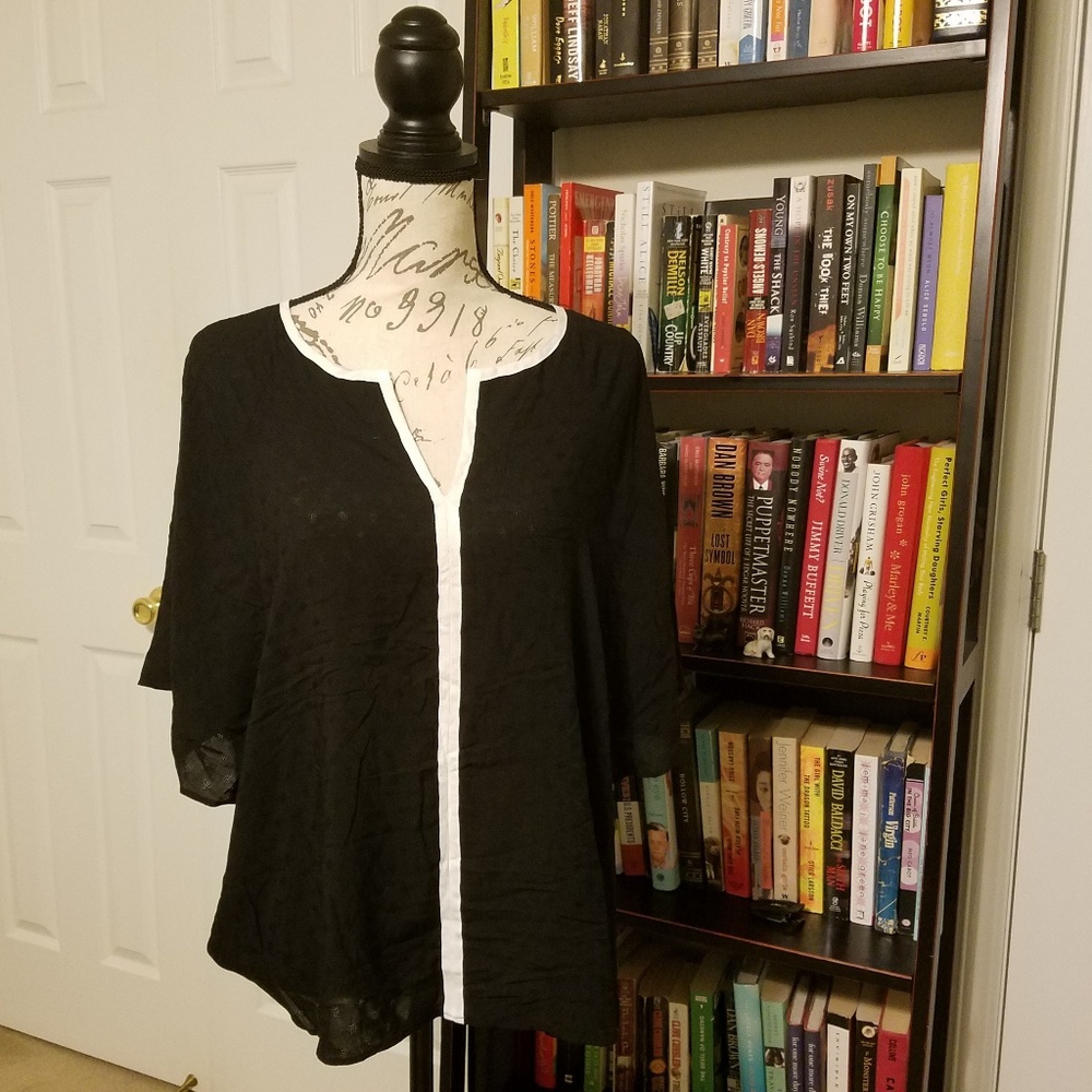 Split V-neck Top
